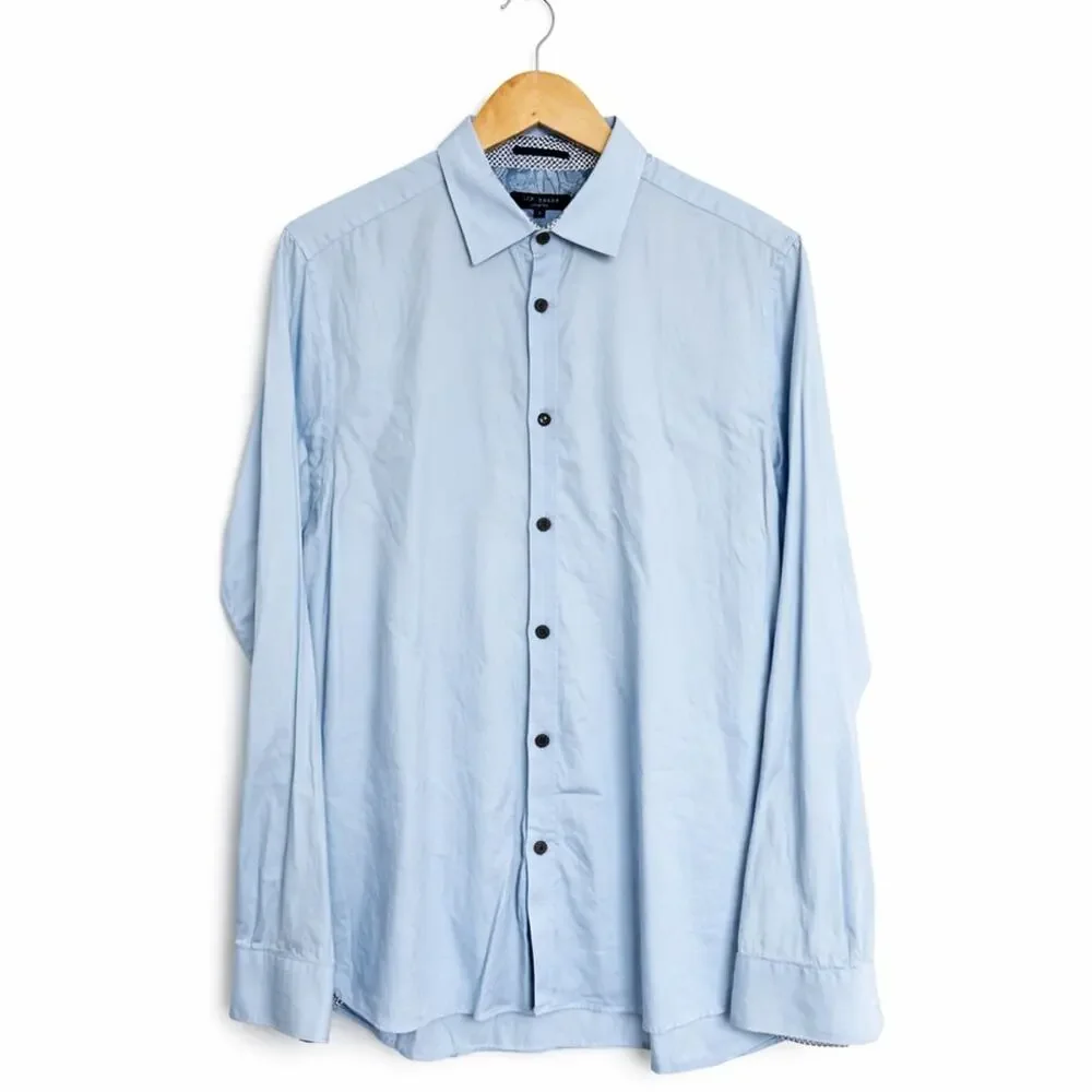 Ted Baker London Light Blue Button Down Shirt | Men’s Size 4 | Tailored Cotton